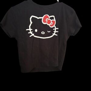 Hello Kitty Black and Red Crop Top